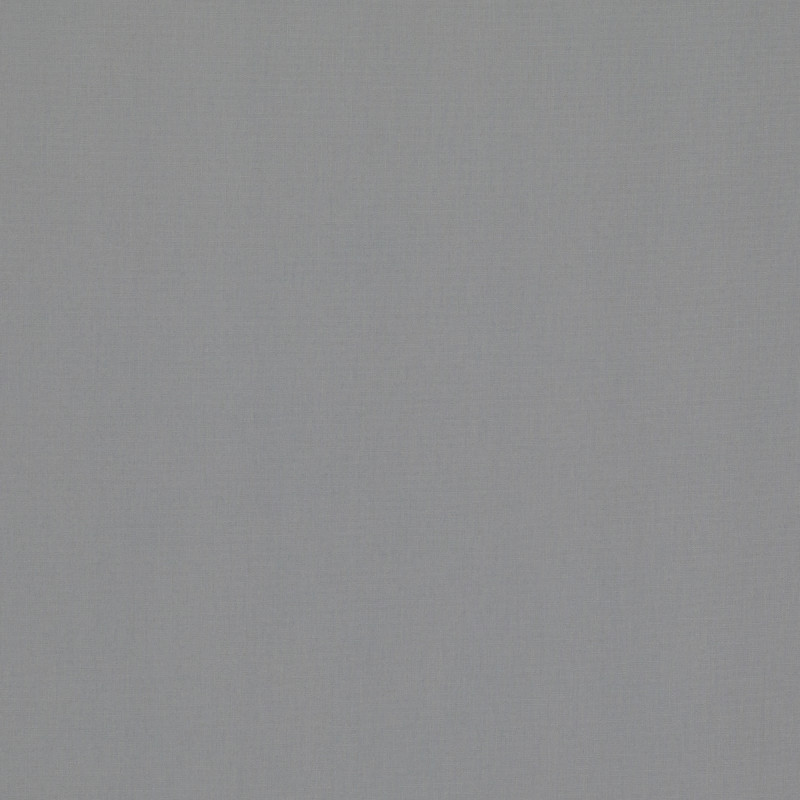 Square plain fabric sample in mid to pale steel grey.