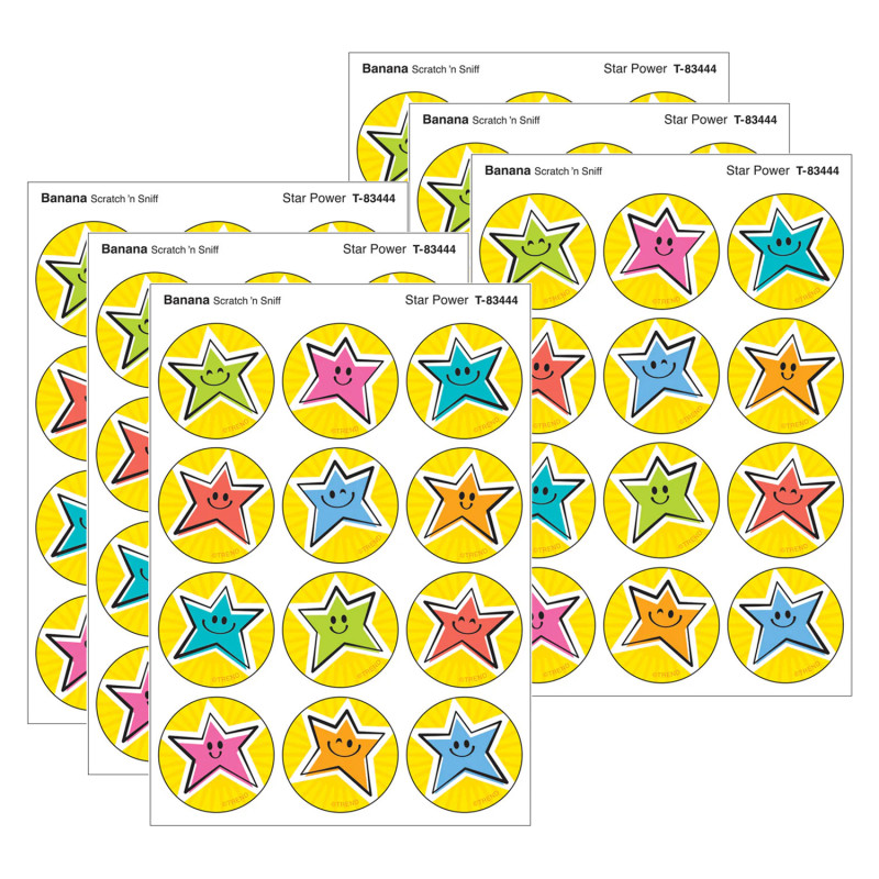 Star Power, Banana scent Scratch 'n Sniff Stinky Stickers®, 48 Per Pack, 6 Packs