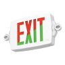 Emergency Exit/Unit Combo 2-Head ThermoPlastic 120-277-Volt Integrated LED White and Red/Green Exit