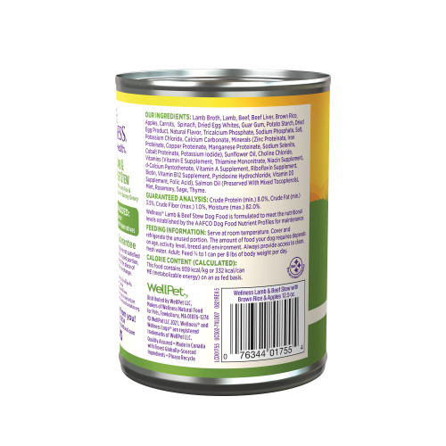 Wellness Complete Health Stews Lamb & Beef back packaging