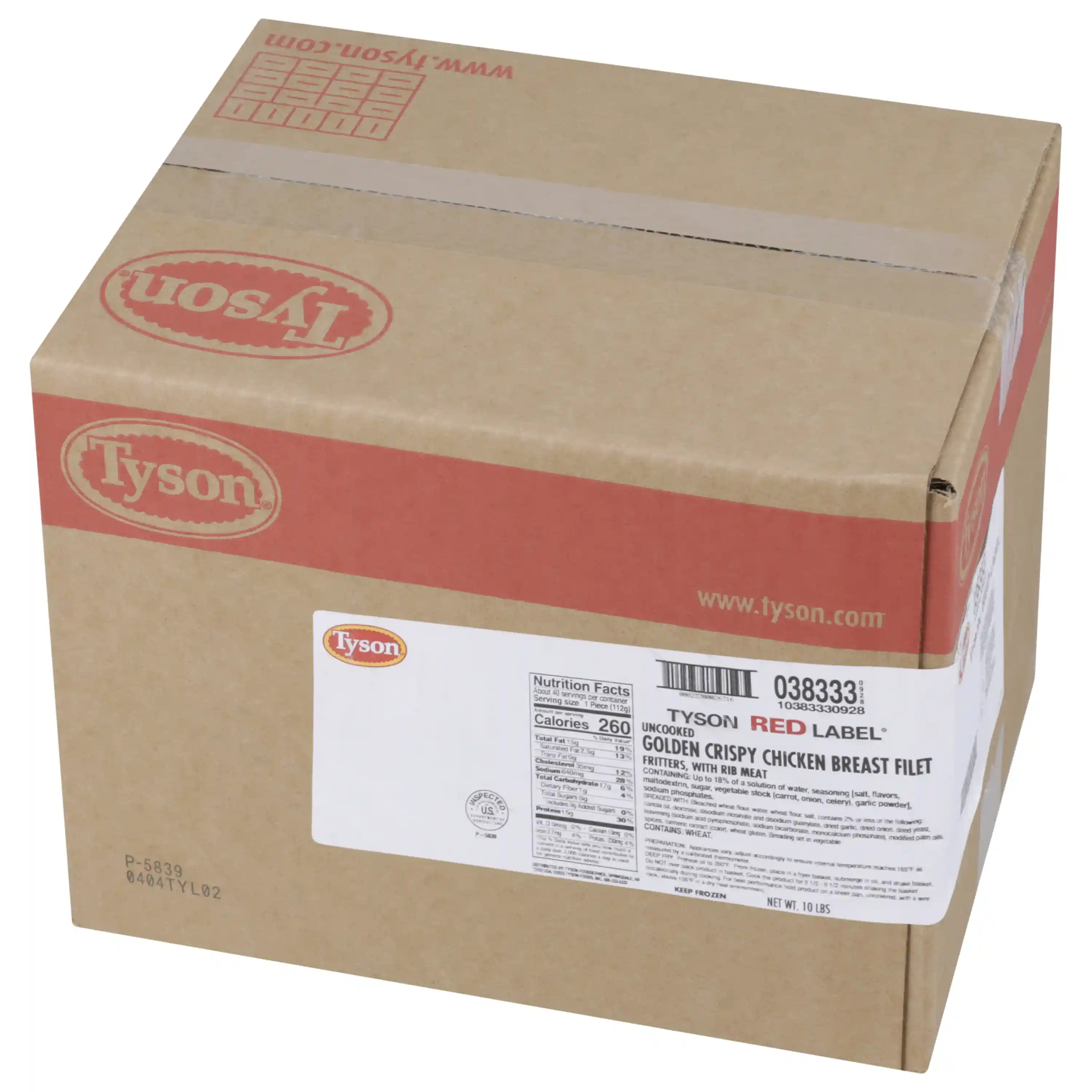 Tyson Red Label® Uncooked Golden Crispy Chicken Breast Filet Fritters, 4 oz. _image_5