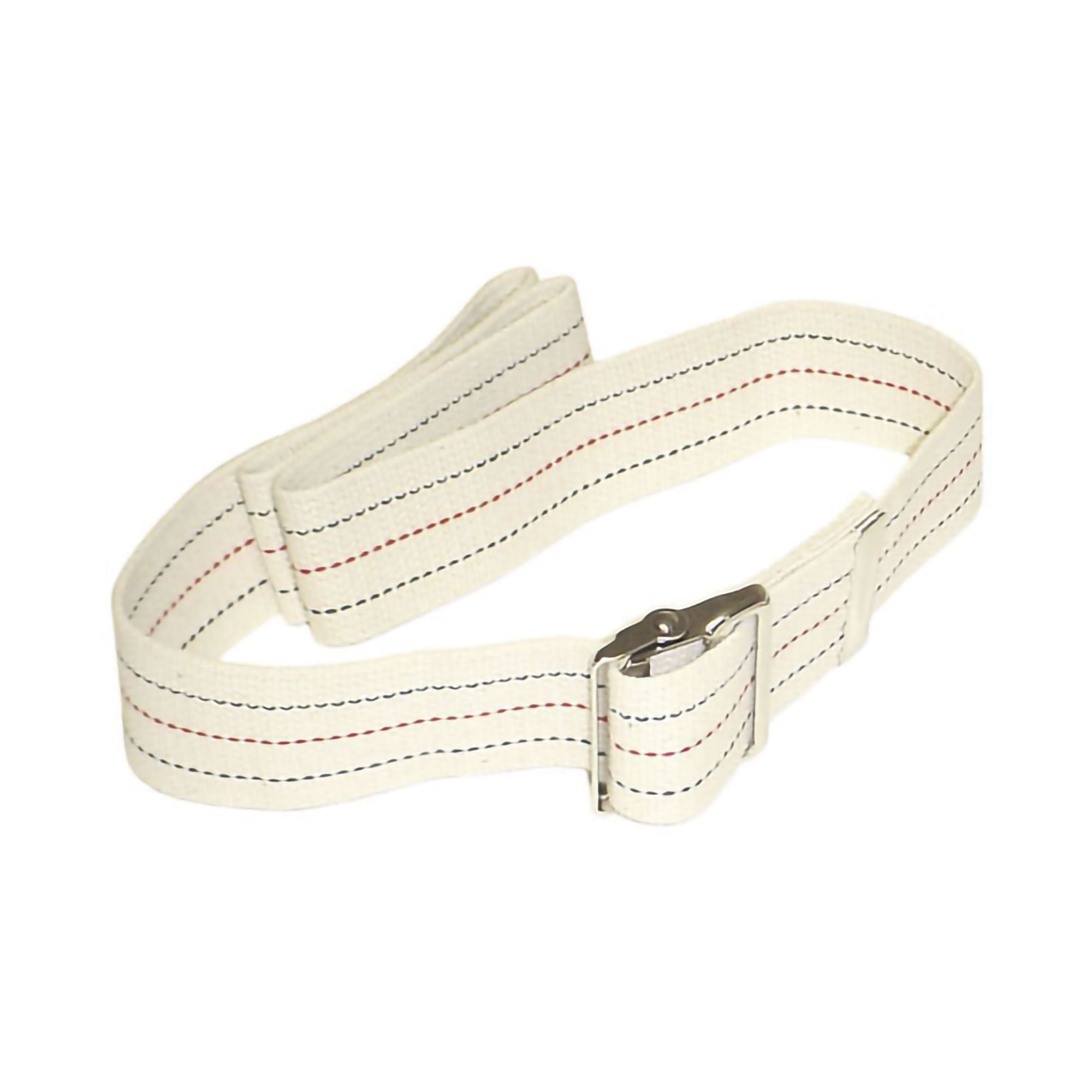 Maddak Gait Belt, 54 Inch, White with Red and Blue Stripes