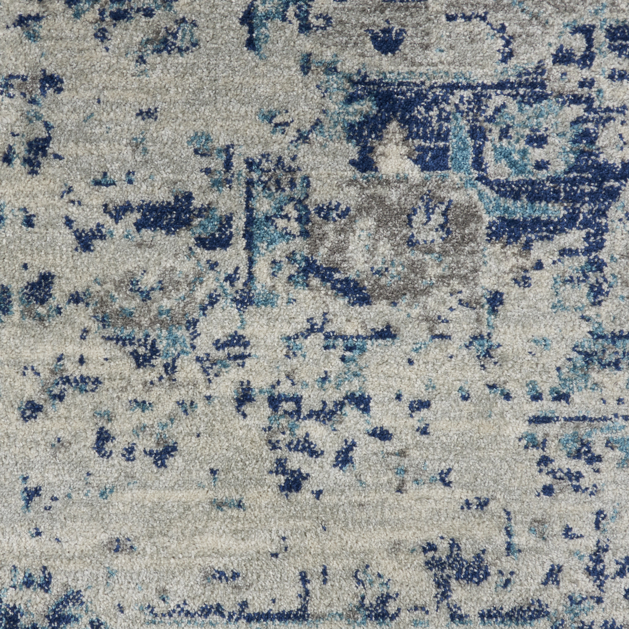 Nourison Tranquil 2'3" x 7'3" Ivory Light Blue Vintage Indoor Rug