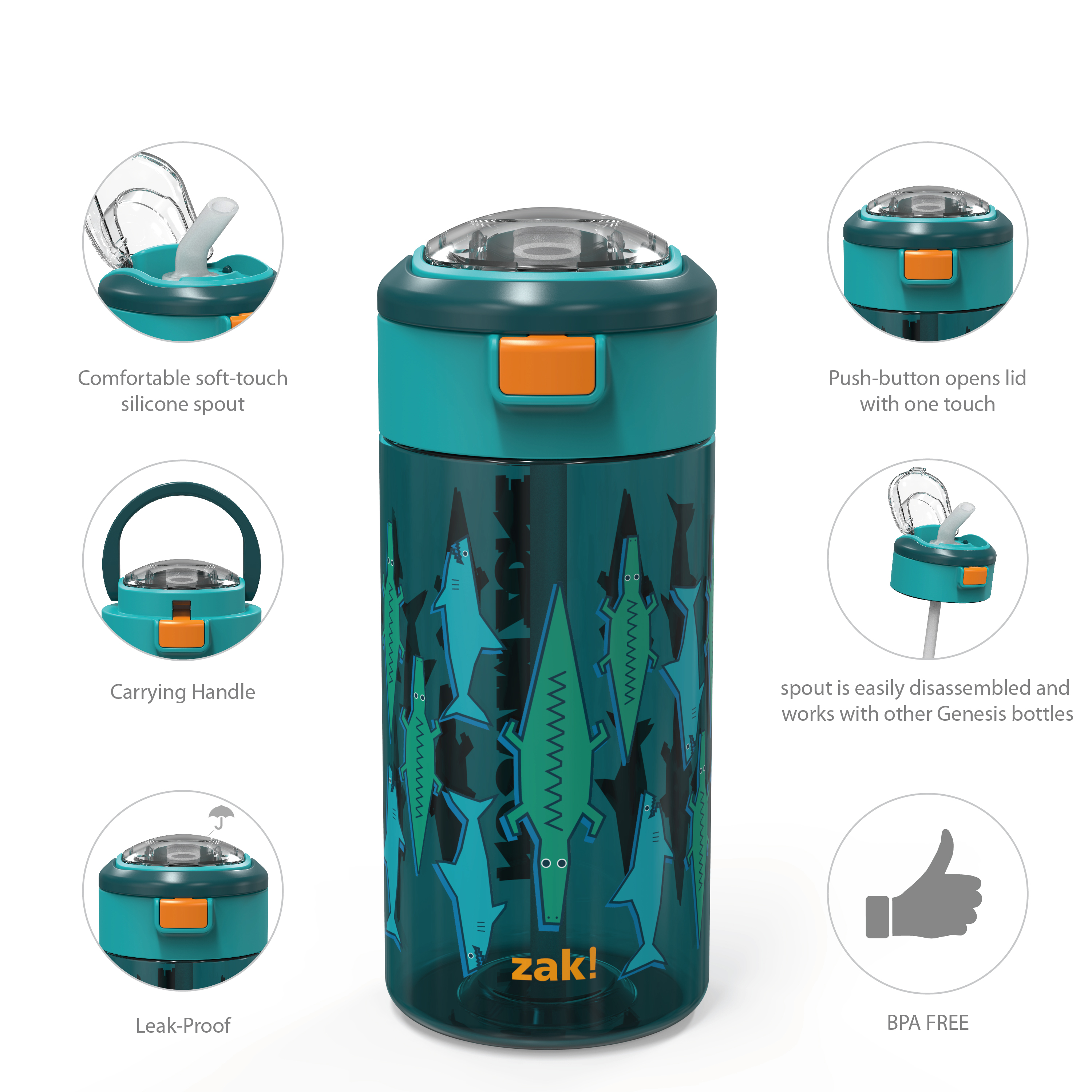 Genesis 18 ounce Water Bottles, Underwater, 2-piece set slideshow image 12 Genesis 18 ounce Water Bottles, Underwater, 2-piece set slideshow image 12