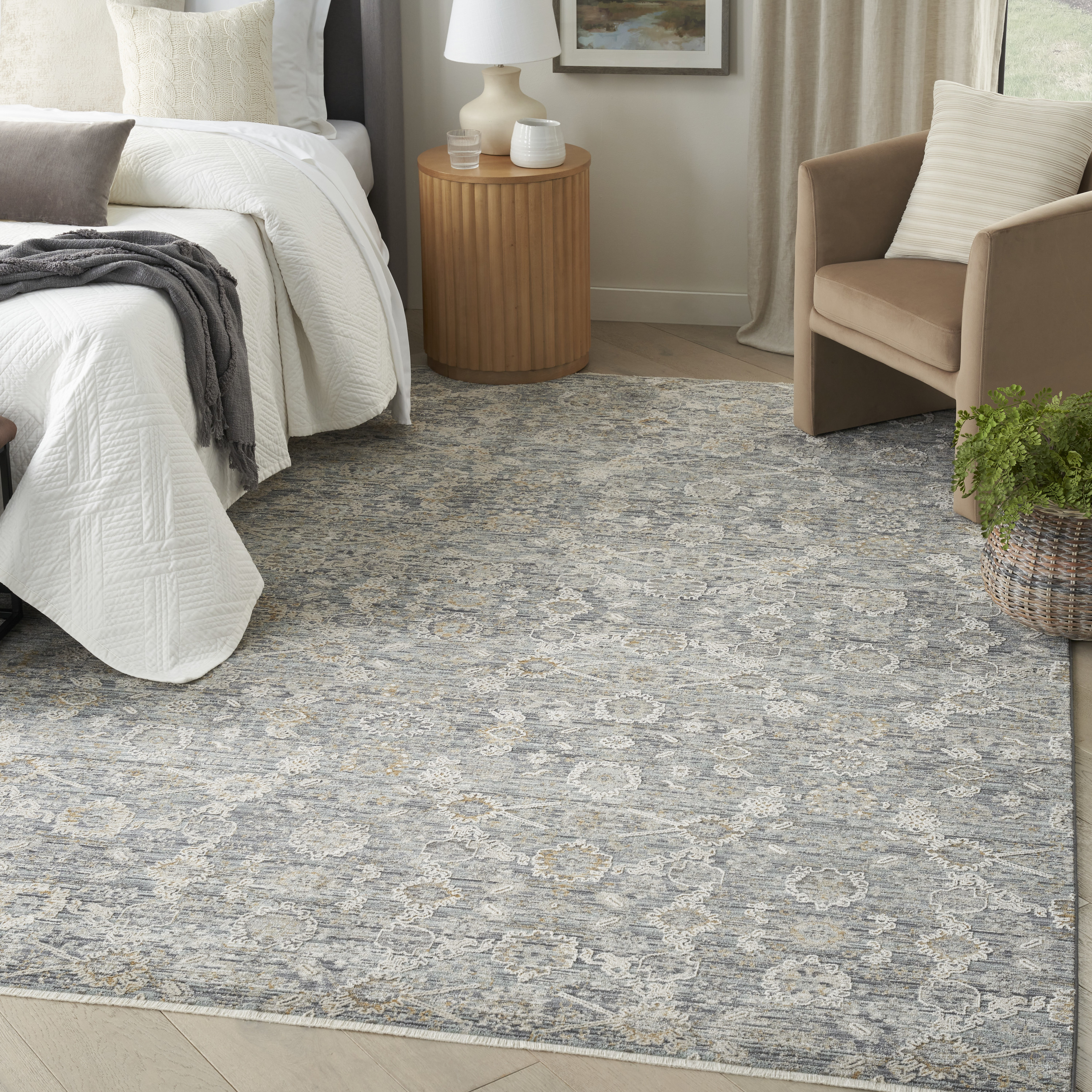 Nourison Lynx 5'3" x 7'10" Charcoal Vintage Indoor Rug