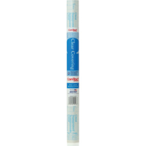 Clear Covering Adhesive Covering, 18" x 9', Clear Matte, 1 Roll