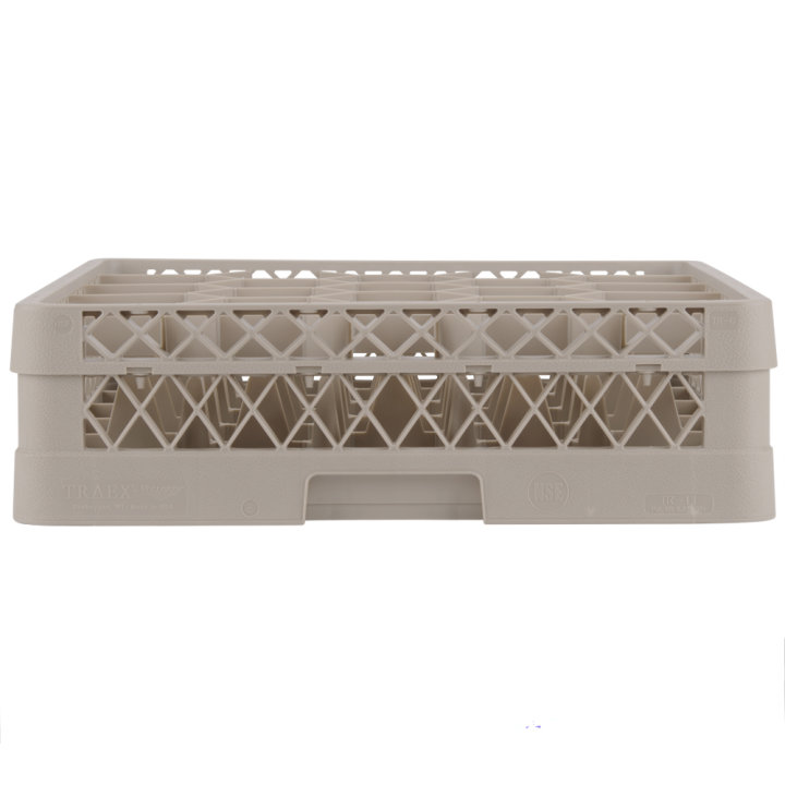 Full-size 20-compartment Traex® Rack Max® glass rack with one extender in beige