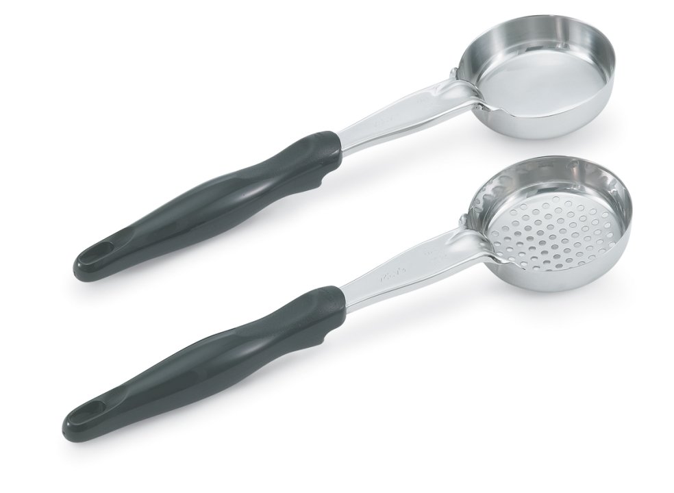 1-ounce one-piece heavy-duty perforated round Spoodle® utensil with black nylon handle