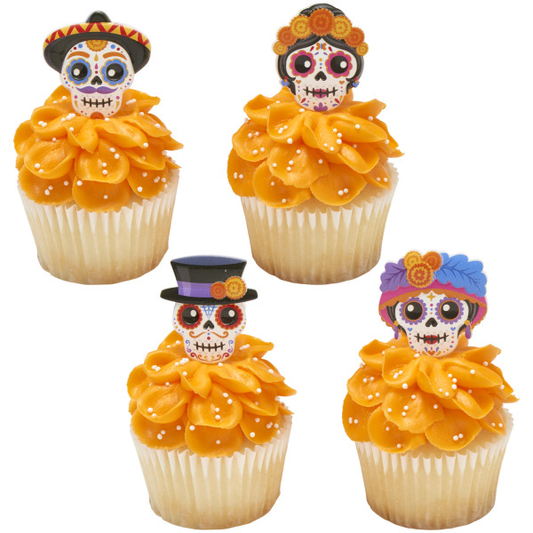 Dia de los Muertos Skulls Cupcake Rings