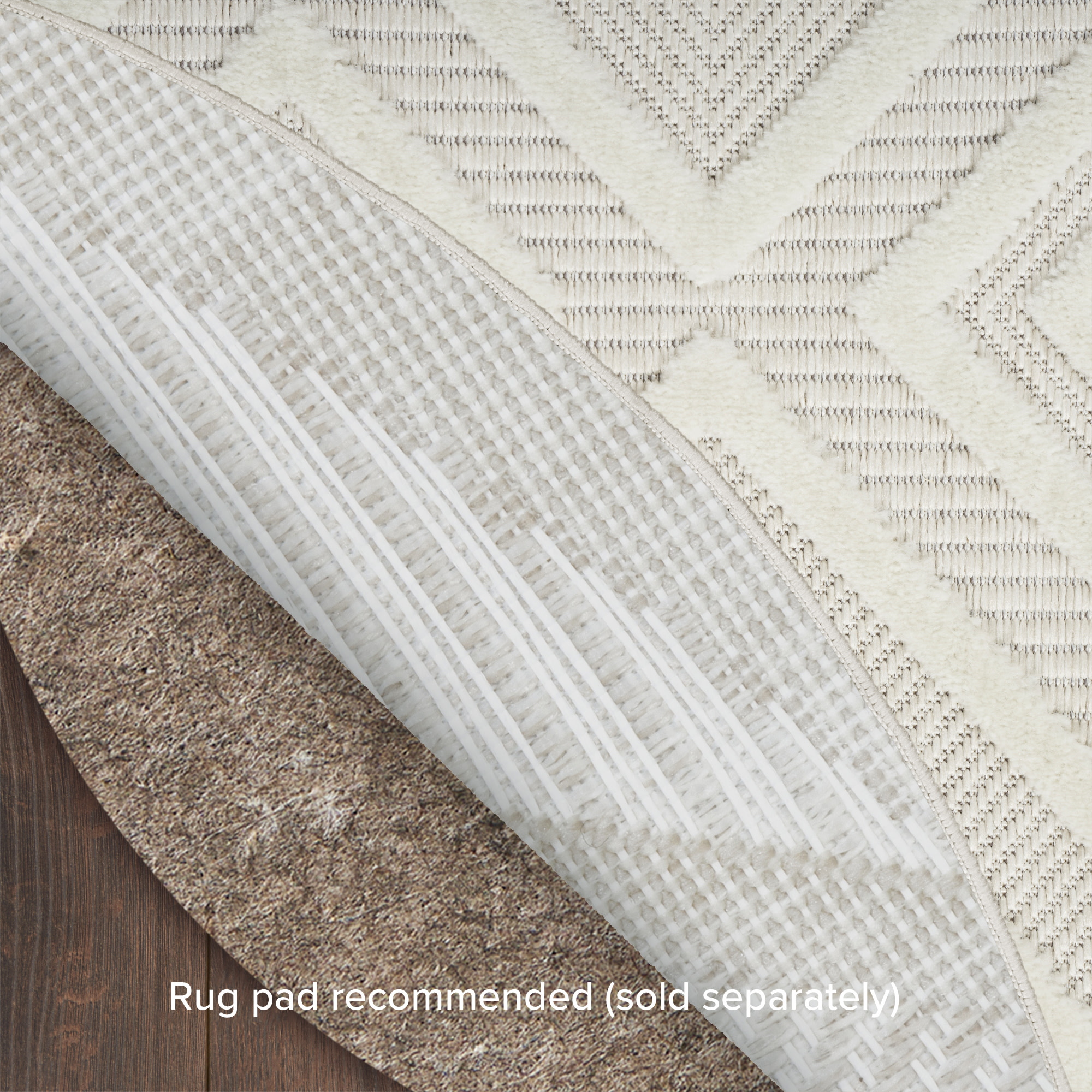Nourison Versatile 10' x Round Ivory White Modern Rug