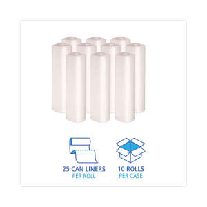 Boardwalk,  HDPE Liner, 45 gal Capacity, 40 in Wide, 46 in High, 11 Microns Thick, Natural