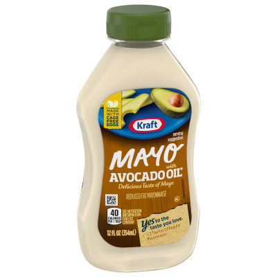 Kraft Mayo with Avocado Oil Reduced Fat Mayonnaise, 12 fl oz Bottle
