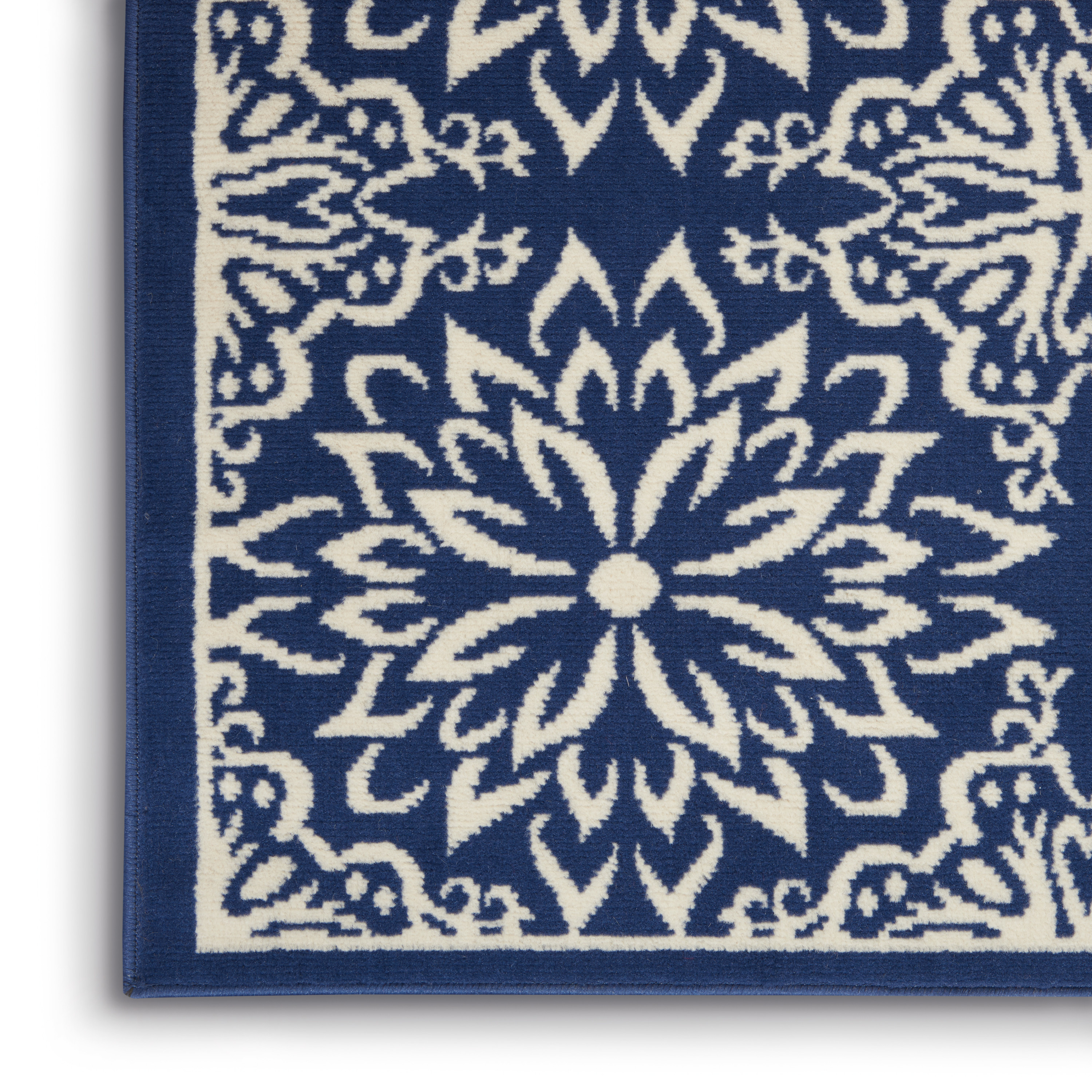 Nourison Jubilant 4' x 6' Navy Ivory Farmhouse Indoor Rug