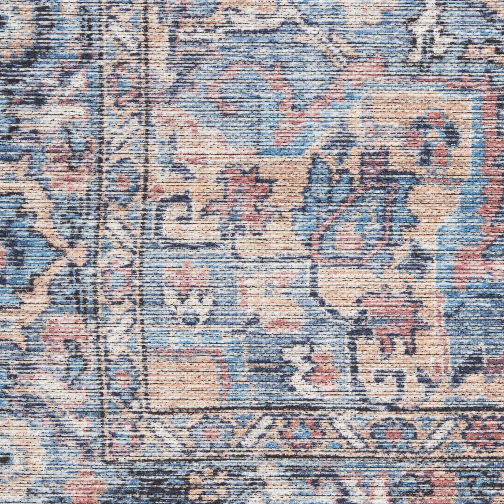 Nourison New Concept Washables 2' x 3'9" Light Blue Multicolr Vintage Indoor Rug