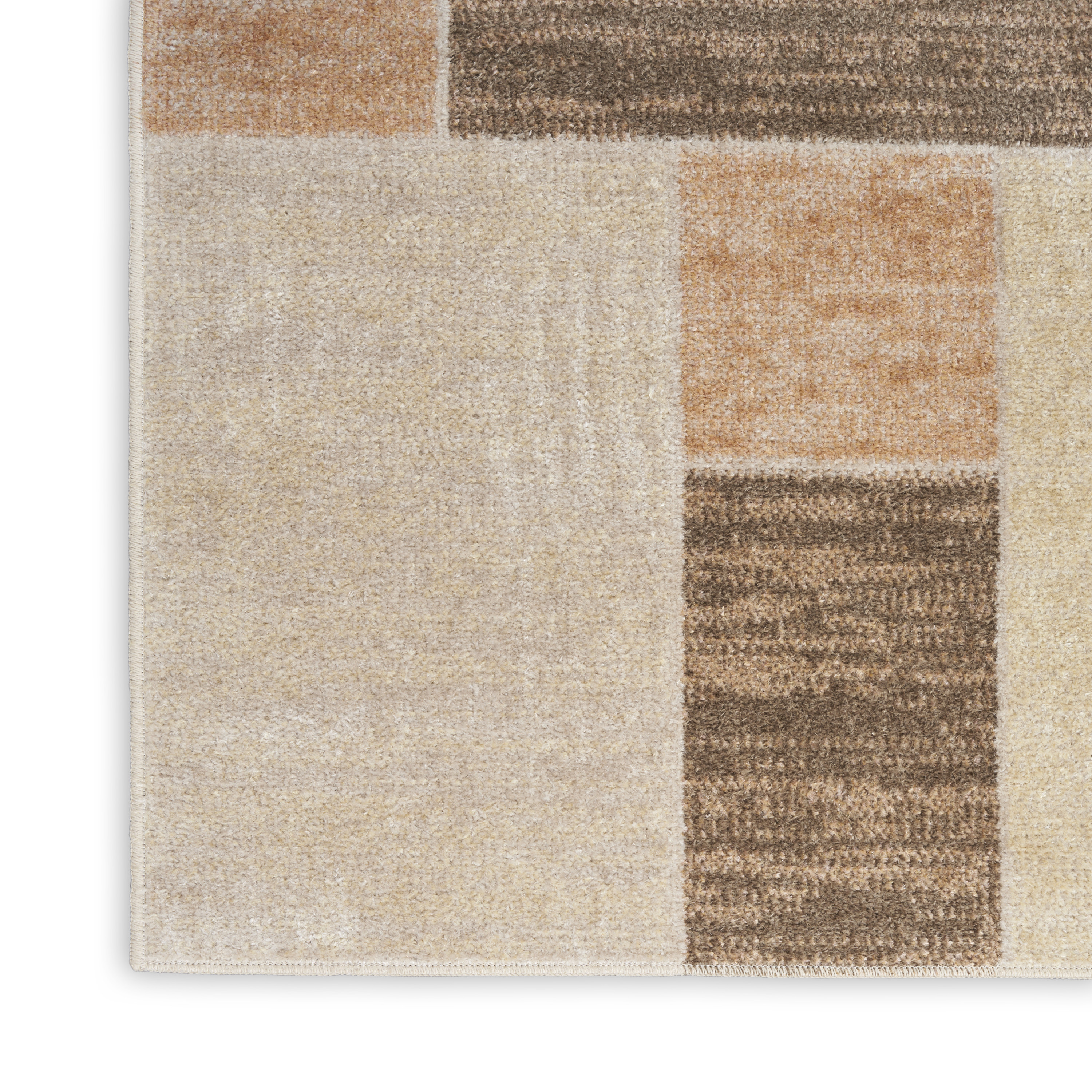 Nourison Astra Machine Washable 3'3" x 5' Beige Multicolor Modern Indoor Rug
