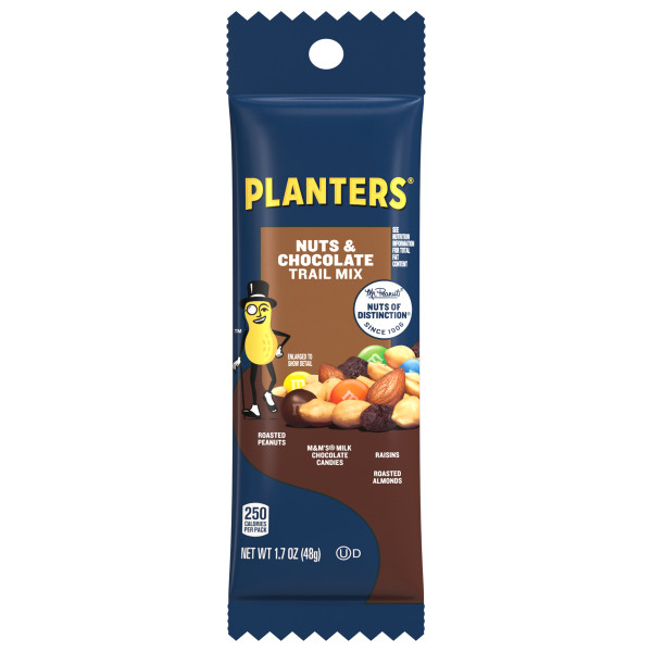 PLANTERS(r) Trail Mix Tube 108/1.7oz . C1N1 - Front No Plunge In Package (Hi Res)