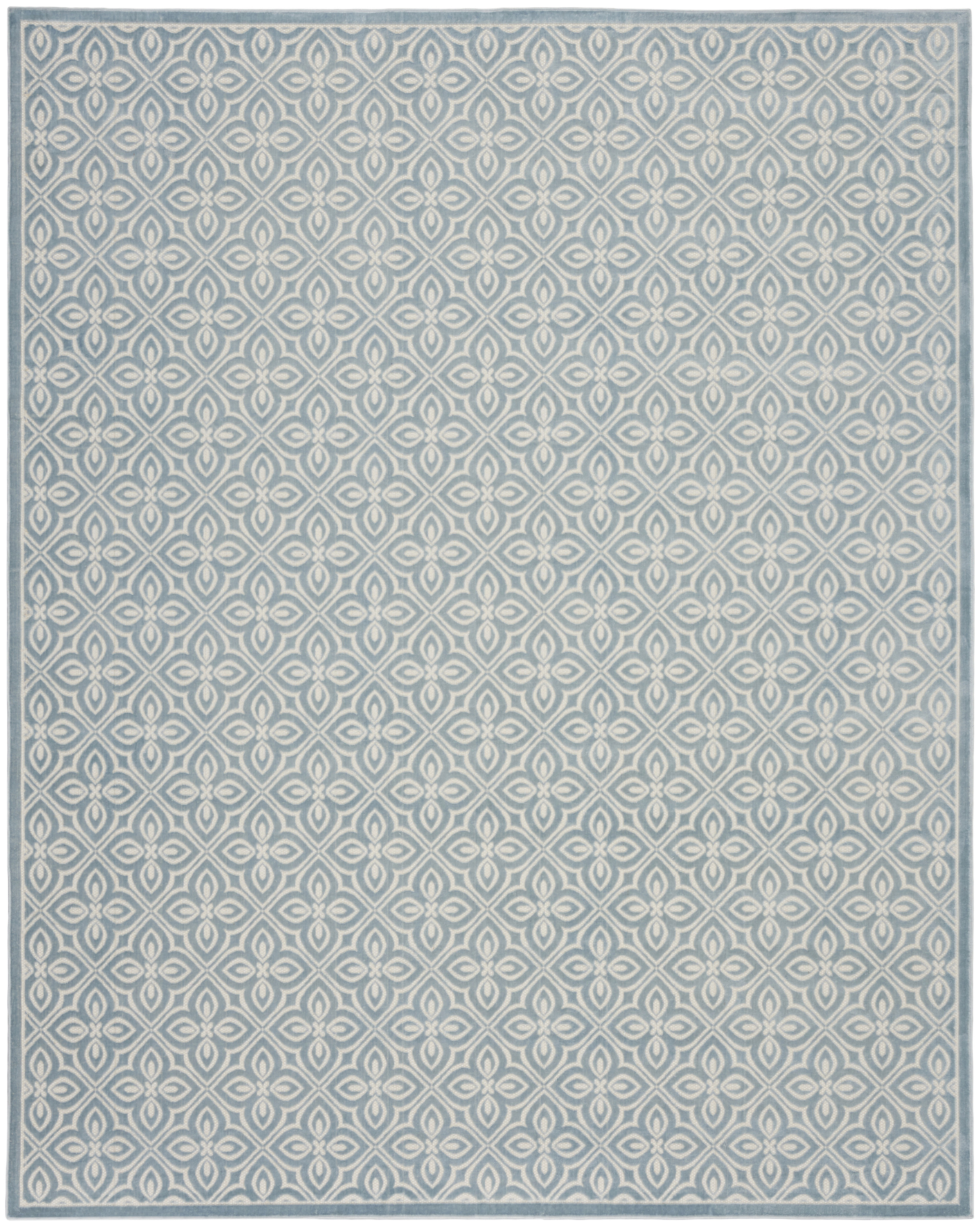 Nourison Washable Charm 8' x 10' Blue Ivory Contemporary Indoor Rug