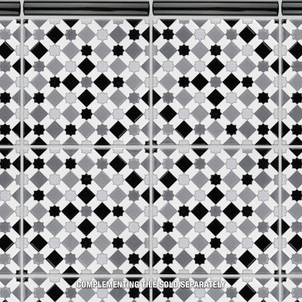 Bordon Moldura Nero 1x7.88 Rectangle Ceramic Wall Only Digital Pattern