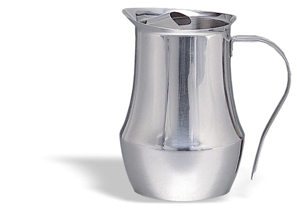 Jarra bombada con retén de hielo en acero inoxidable