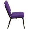 HERCULES Series 18.5''W Stacking Church Chair in Purple Fabric - Gold Vein Frame - Picture 137 of 140