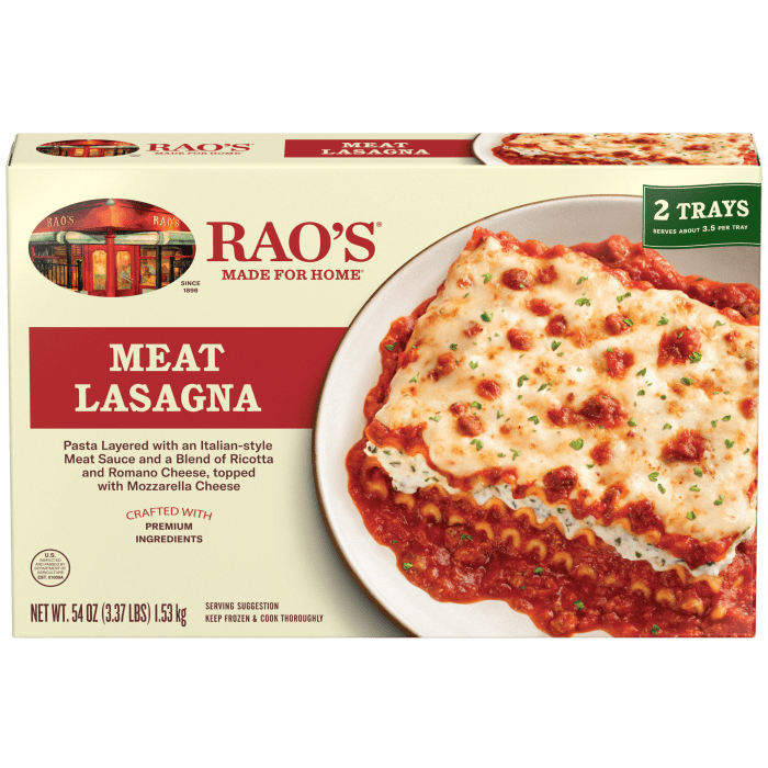 Meat Lasagna Frozen Meal, 54 oz