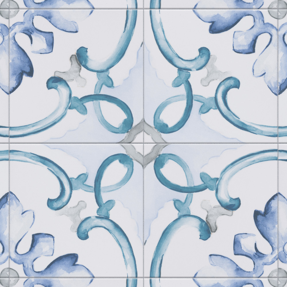 Saint Germain Gele Deco Jules 5-3/4 in. x 5-3/4 in. Porcelain Floor and Wall Tile