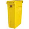 Rubbermaid Commercial, Vented Slim Jim, 23 gal, Resin, Yellow, Rectangle, Receptacle