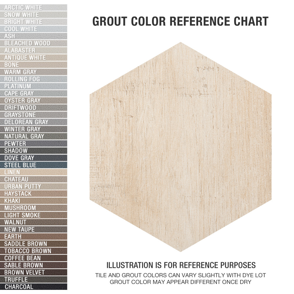 Sawnwood Hex Beige 8-5/8 in. x 9-7/8 in. Porcelain Floor and Wall Tile