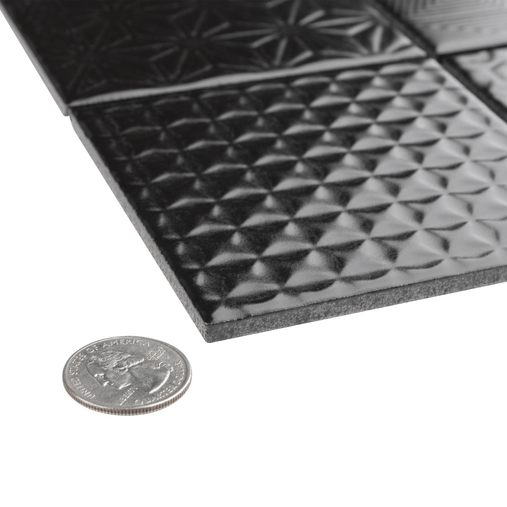 Spirit Black 11-5/8 in. x 11-5/8 in. Porcelain Mosaic Tile