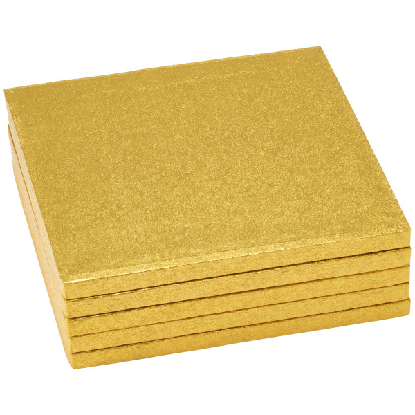 8" Square Gold Foil Cake Board