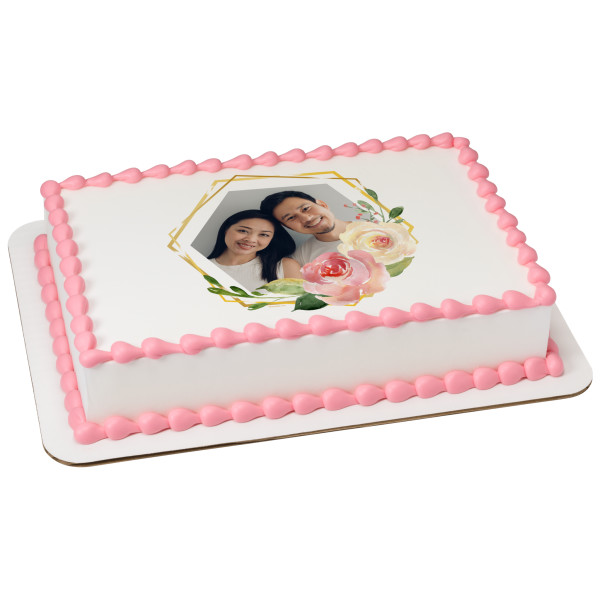 Floral Geometric PhotoCake® Edible Image® Frame