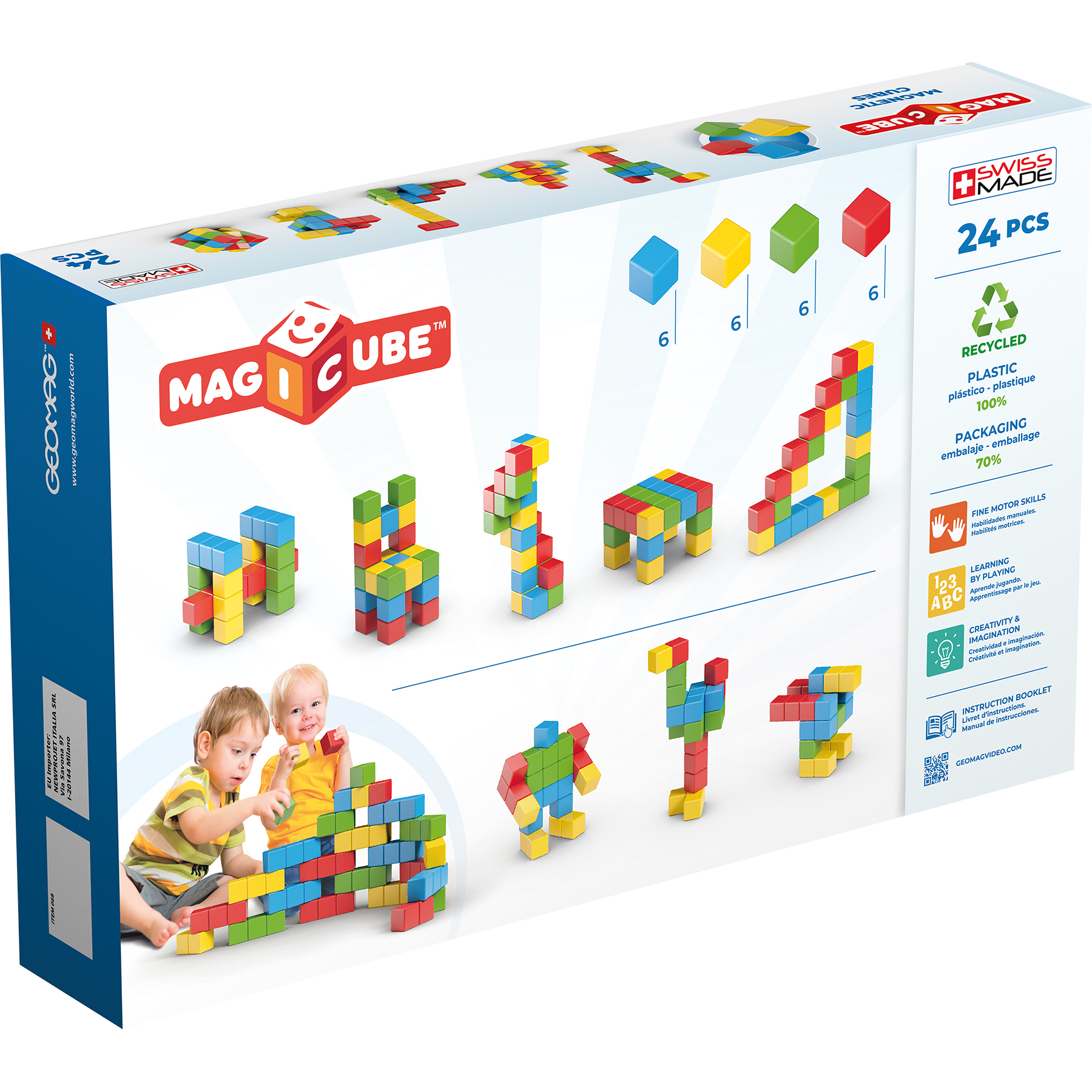 Geomag Magicubes Full Color Try Me Recycled, 24 Pieces image number null