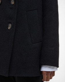 Kurzmantel Indie Wool Black/Onyx Tartan