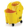 Rubbermaid Commercial, WaveBrake® Institutional, 35qt, Mop Bucket w/ Push Wringer, Yellow