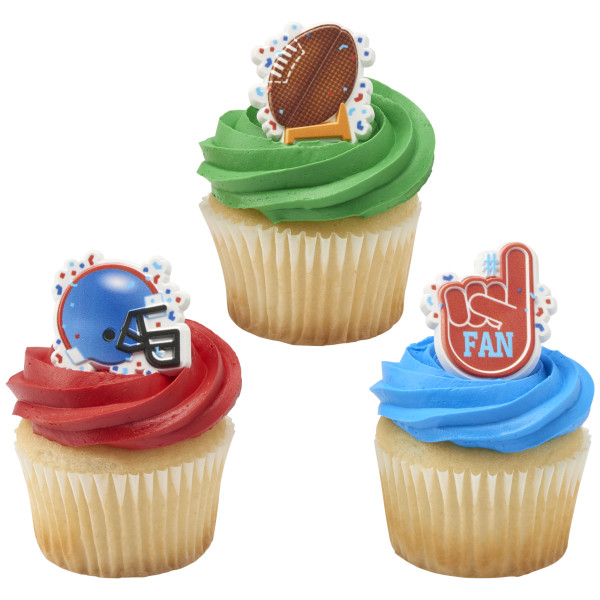 Football Assortment Cupcake Rings