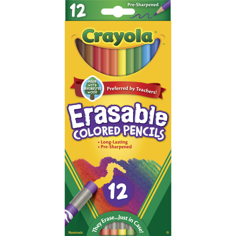 Erasable Colored Pencils, 12 Count