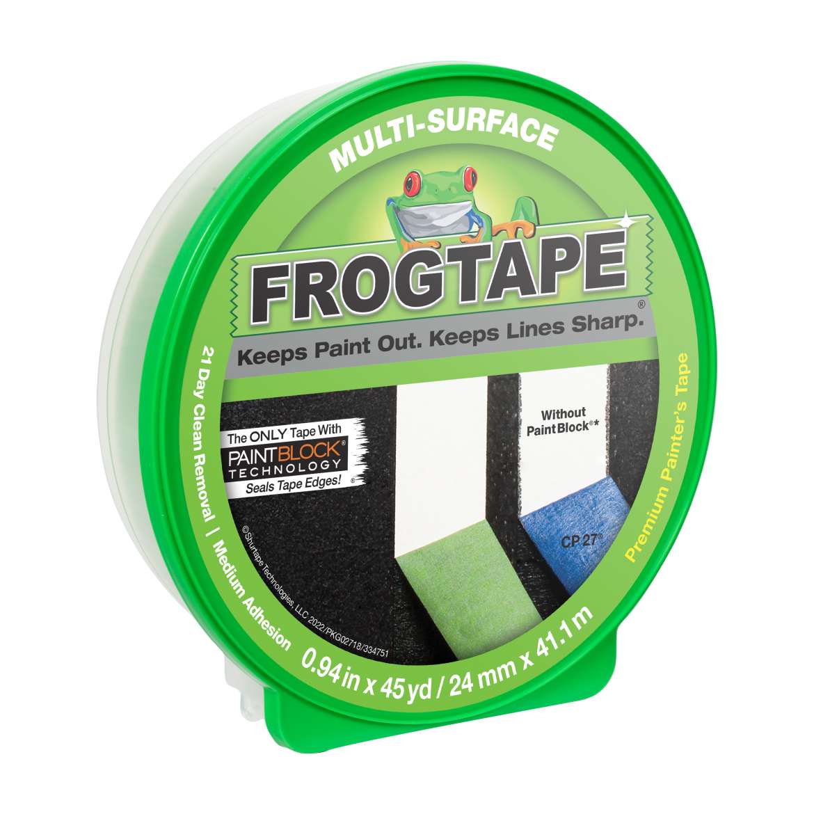 FrogTape® Multi-Surface Painting Tape - Green, 0.94 in. x 45 yd.