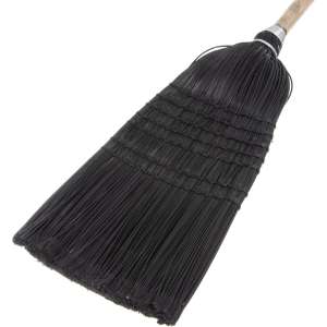 Carlisle, Flo-Pac, 12in, Warehouse/Janitor Corn Broom 57in Overall, Synthetic Bristles, Black