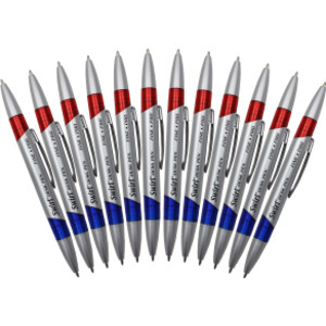 Swirl Ink Pens, Red/Blue Combo, Pack of 12