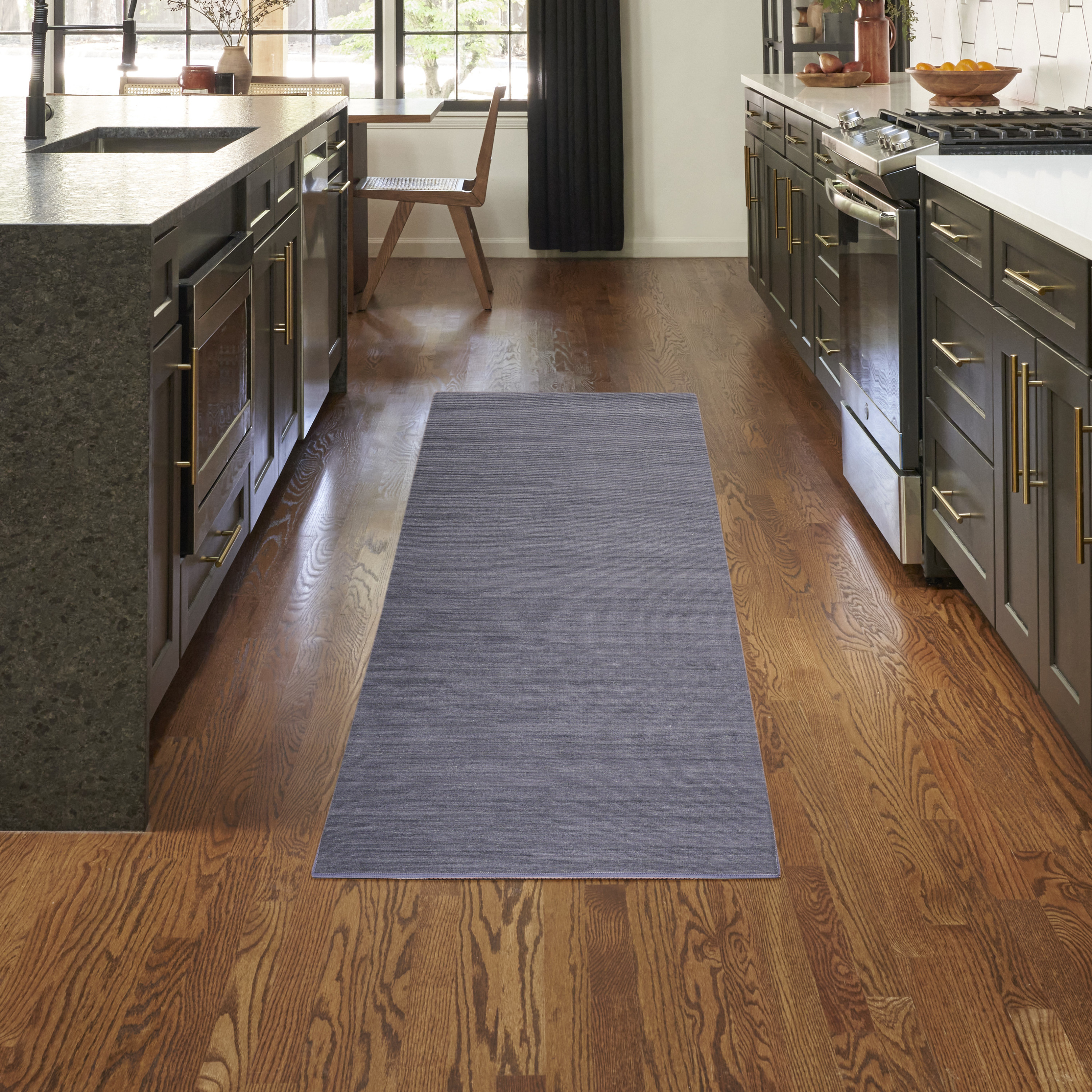 Nourison Washable Essentials 2'2" x 8' Navy Modern Indoor Rug