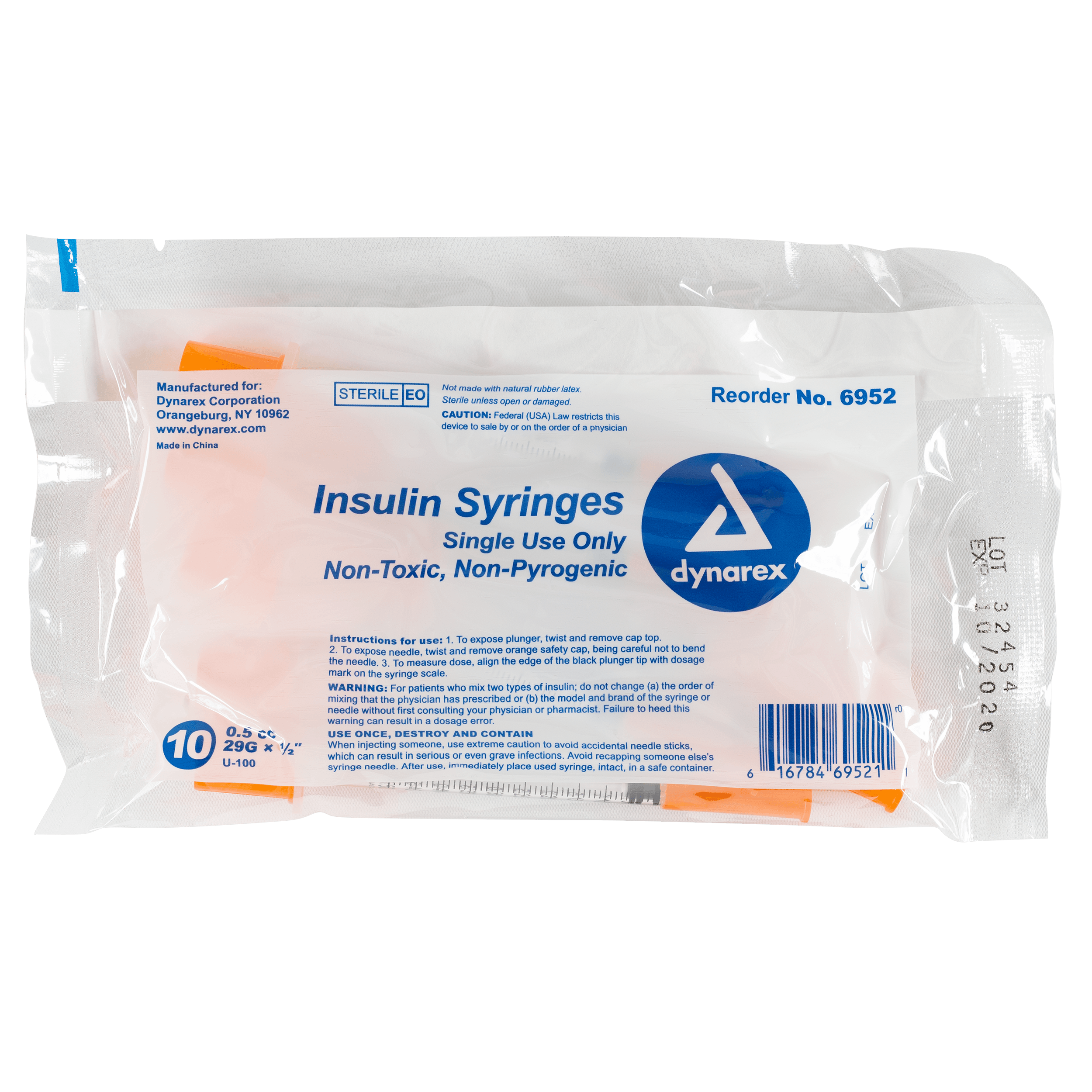 Insulin Syringe N/S - .5cc - 29G, 1/2