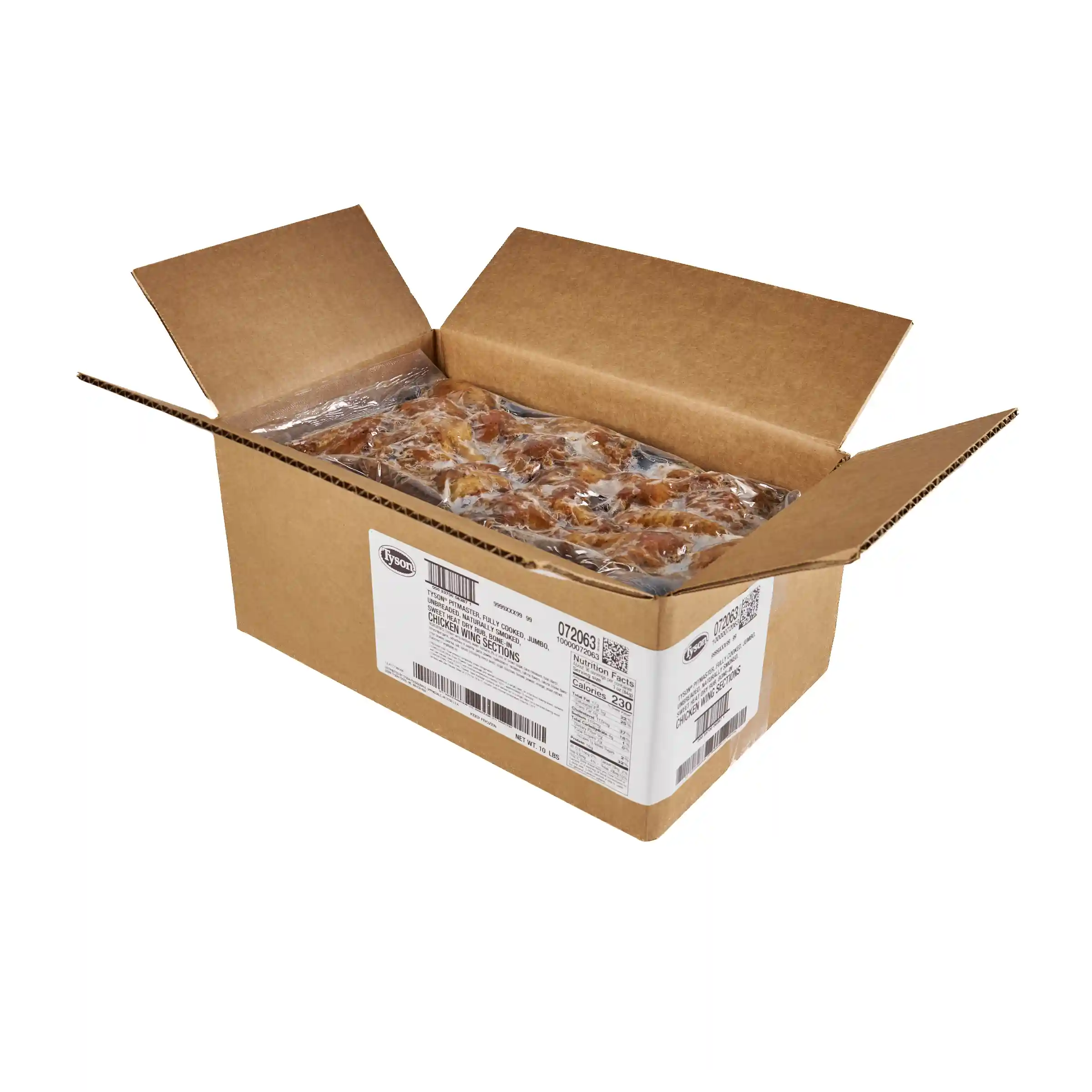 Tyson® Pitmaster Fully Cooked Unbreaded Naturally Smoked Sweet Heat Dry Rub Bone-In Chicken Wing Sections, Jumbo_image_4