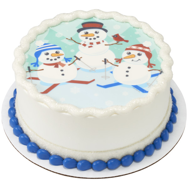 Snowman Friends PhotoCake® Edible Image®