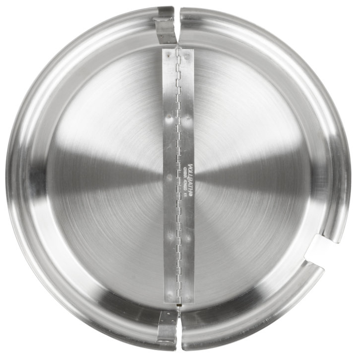 6 ½-inch stainless steel hinged cover with Kool-Touch® handle