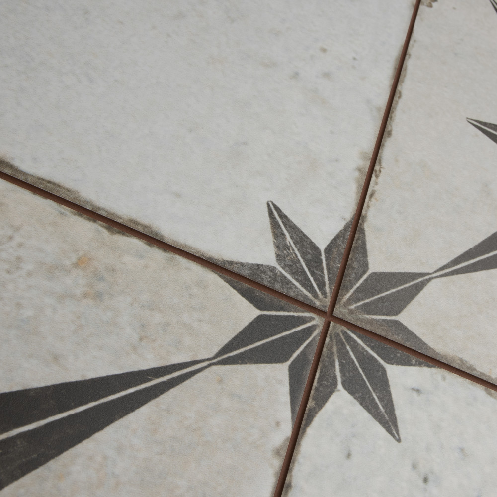 Kings Star Ara Nero 17-5/8 in. x 17-5/8 in. Ceramic Floor and Wall Tile