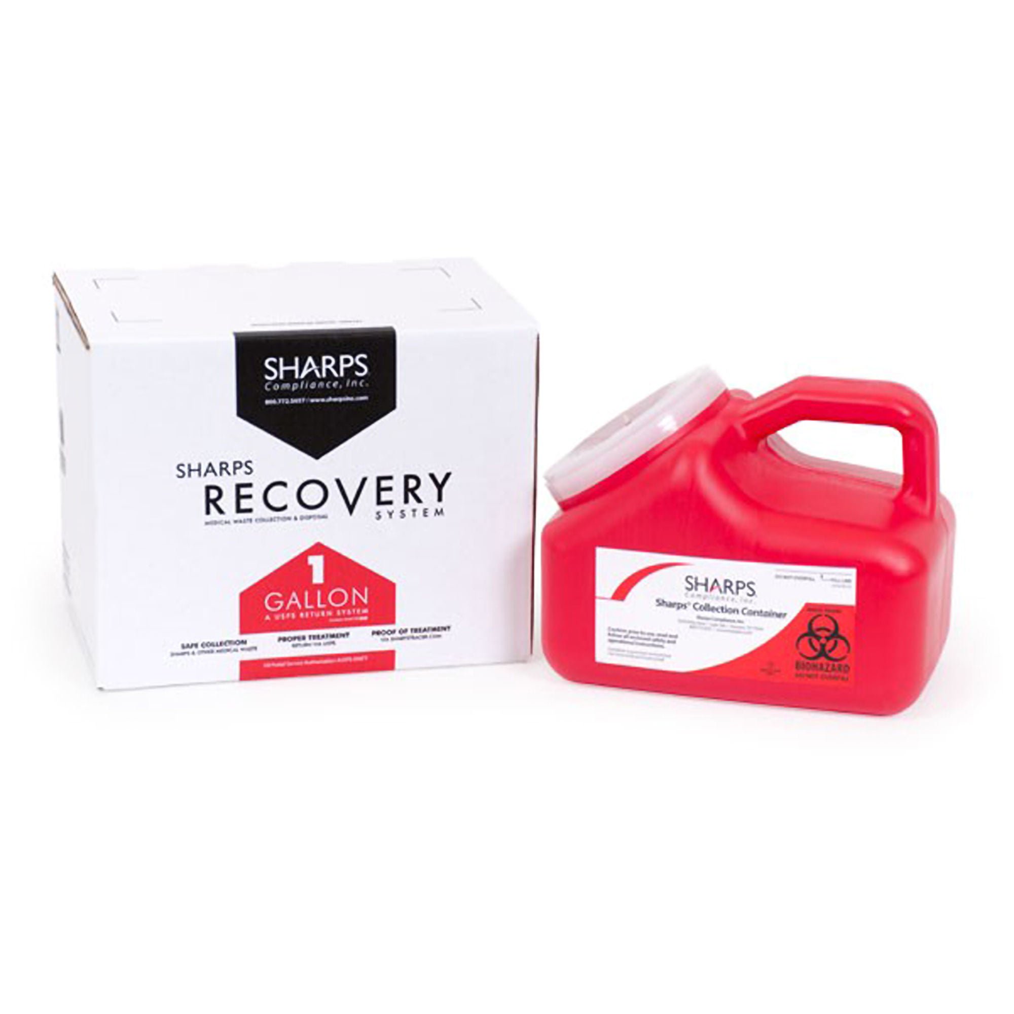 Mail System® Pro-Tec® Mailback Sharps Collector, 1 Gallon, 9 x 6 x 7.5 Inch
