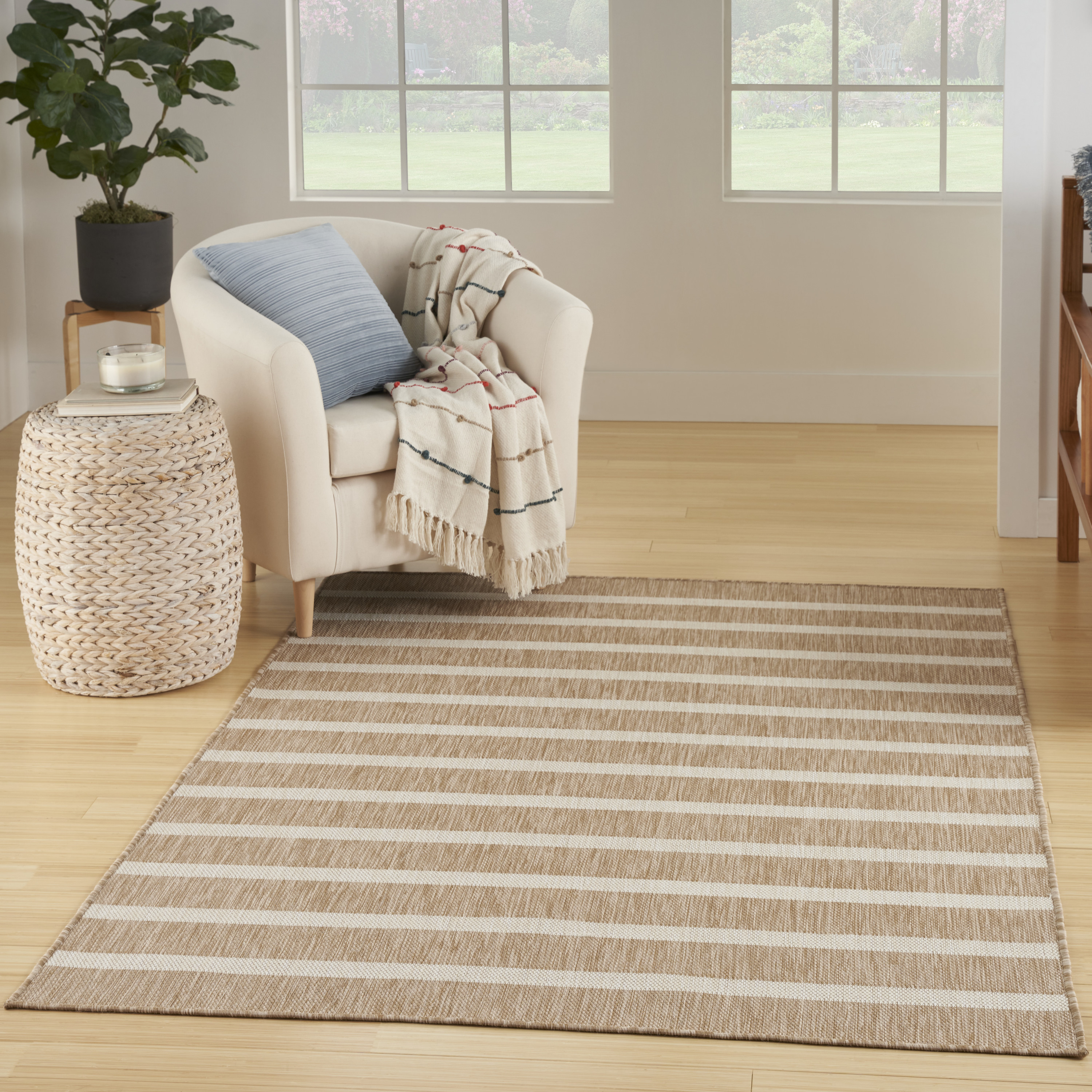 Nourison Positano 7' x 10' Beige Ivory Modern Rug