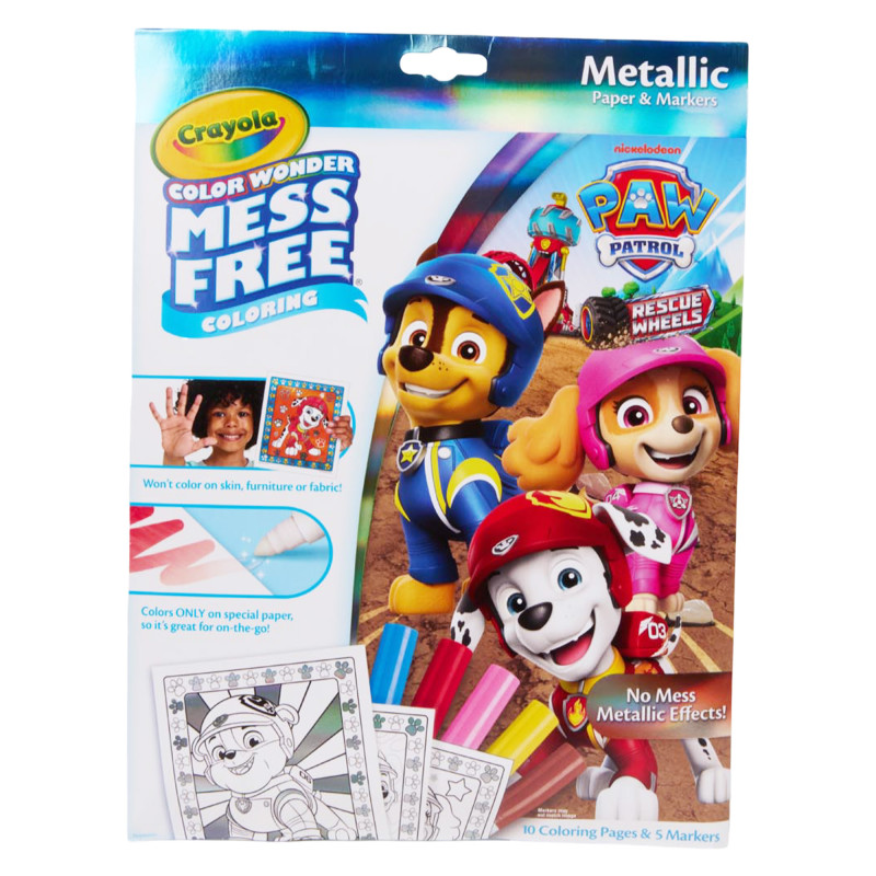 Color Wonder Metallic Coloring Pages & Markers, Paw Patrol