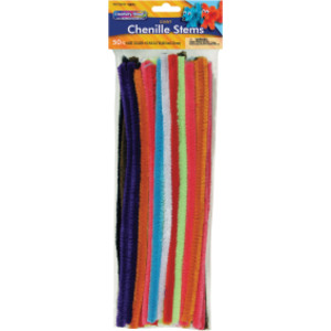 Giant Stems, Assorted Colors, 12" x 12 mm, 50 Pieces