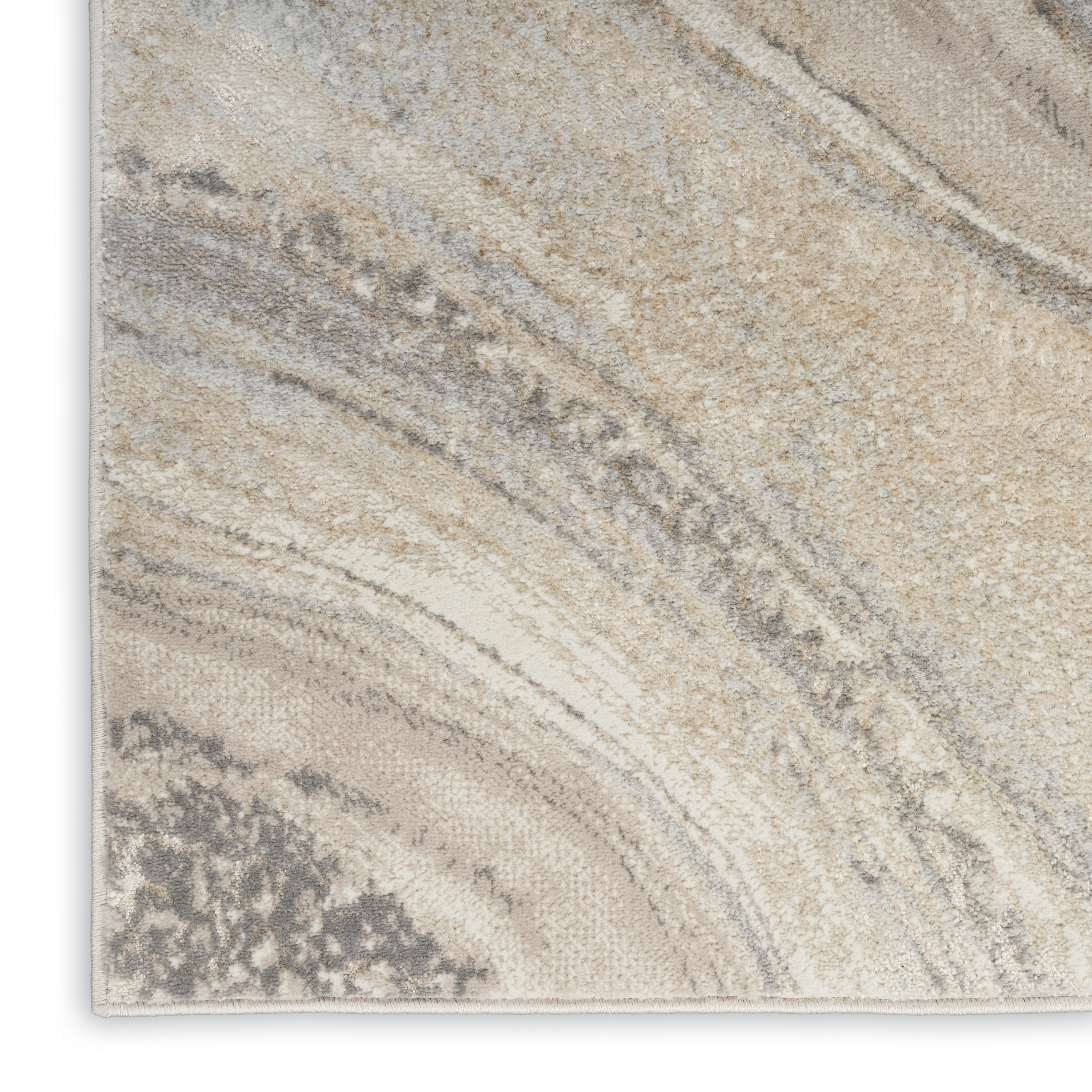 Nourison Splash 2'2" x 7'6" Cream Grey Modern Indoor Rug